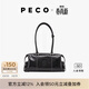 PECO小丑保齡球包單肩植鞣皮油蠟長(cháng)柄手拎腋下包法棍波士頓包生日禮物 中號 經(jīng)典黑頭層熔巖油蠟牛皮預售15天