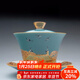 容山堂金絲琺瑯彩三才蓋碗壺承主人杯單杯建盞公道杯陶瓷功夫茶具 青底瑞鶴圖蓋碗