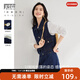 對白（DUIBAI）【100棉】時(shí)髦牛仔馬甲女2026春季新款百搭疊穿短款無(wú)袖上衣 深牛仔藍 M