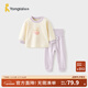 童泰（TONGTAI）寶寶秋衣套裝春秋季純棉兒童內衣男童女童高腰秋褲睡衣家居服 紫色 100