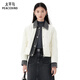太平鳥(niǎo)女裝羽絨服秋冬牛仔襯衫式拼接設計感短款小個(gè)子 米白 M