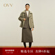 OVV秋冬熱賣(mài)女裝簡(jiǎn)約時(shí)髦翻領(lǐng)短款保暖羊毛雙面呢大衣 抹茶綠 XS