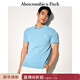 Abercrombie & Fitch【經(jīng)典POLO】小麋鹿圖案男裝25夏季美式通勤短袖T恤 天藍色 L (180/108A)