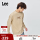 Lee25秋冬新品舒適版圓領(lǐng)印花Logo男長(cháng)袖衛衣 卡其色 M