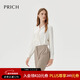PRICH時(shí)尚簡(jiǎn)約優(yōu)雅飄帶V領(lǐng)長(cháng)袖襯衫2025冬季新款氣質(zhì)光澤感襯衣新年 39象牙白色8931M M 165