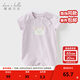 戴維貝拉（DAVE＆BELLA）夏天薄款嬰兒衣服新生兒夏季短袖連體衣嬰幼兒包屁衣寶寶空調服裝 紫色DB2235928-A 90cm （建議身高80-90cm）