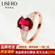 伊彩珠寶 18K金鉆石鴿血紅碧璽戒指女 2.6克拉/ct 時(shí)尚設計 Rubellite/火彩5A/9-17號