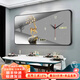墨派餐廳裝飾畫(huà)帶鐘表萬(wàn)年歷電子鐘掛畫(huà)客廳家用時(shí)尚日歷表時(shí)鐘壁畫(huà) 1金鹿招財 120*60cm晶瓷