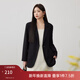 纖莉秀秋裝新款大碼女裝胖mm高級感氣質(zhì)通勤百搭彈力舒適純色西裝4133 黑色 2XL