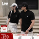 Lee標準版防曬紫外線(xiàn)刺繡logo涼感短袖男女同款情侶polo衫休閑潮 黑色 L