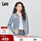 Lee25秋冬新品標準版翻領(lǐng)淺藍色女牛仔夾克外套 淺藍色  XL 