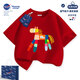 WASSUP WKENG兒童紅色短袖t恤女童裝2026馬年本命年打底衫服男童新年拜年衣服 紅色 120 120cm