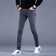 加絨牛仔褲男褲韓版修身型彈力小腳褲冬季男士休閑褲子男2025新款 灰色款【不加絨】 30  碼