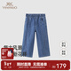 英氏（YEEHOO）【商場(chǎng)同款】?jì)和澴铀募九瘡凸排Ｗ醒澕兠拗写笸畬氶L(cháng)褲 牛仔藍 130 cm