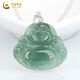 中國黃金（CHINA GOLD）中國黃金a貨翡翠油青佛公彌勒佛吊墜S925銀項鏈冰種玉石掛件 翡翠糯冰種油青佛公 無(wú)規格