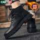 卡帝樂(lè )鱷魚(yú)（CARTELO）馬丁靴男款加絨英倫冬季復古工裝靴男士高幫保暖皮靴子男登山鞋