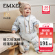 嫚熙（EMXEE）暖芯恒溫棉嬰兒連體衣夾棉寶寶衣服秋冬保暖 【厚暖款】幸運鵝-淺藍底 斜襟 適合-10~5℃(不含帽子) 90cm 1-2歲，建議體重9.5-13kg