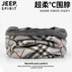 JEEP SPIRIT圍脖男款冬天保暖運動(dòng)圍巾女春秋護頸小脖套男士薄款騎行防風(fēng)脖套 卡其格紋（加絨） 均碼