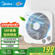 美的（Midea） 電風(fēng)扇 家用臺式小風(fēng)扇空氣循環(huán)扇轉頁(yè)扇辦公室桌面鴻運扇五葉輕音柔風(fēng)臥室宿舍節能省電臺扇 KYT25-22MW【10寸升級款】 桌面轉頁(yè)扇