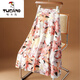 啄木鳥(niǎo)（TUCANO）氣質(zhì)碎花裙雪紡半身裙女中長(cháng)款夏季新款高腰印花百褶裙a字大擺裙 粉紅色 L