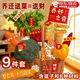 京川旭喬遷蔬菜花籃材料包喬遷之喜蔬菜花水果手工編織籃子搬家暖房禮品 【9件套】喬遷蔬菜花籃（含籃子和8種材料）