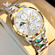 歐品客2026新款瑞士正品牌商務(wù)男表多功能機械表男款高檔手表十大名牌 進(jìn)口機芯-藍寶石表鏡-機械金白男