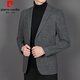 皮爾卡丹高端羊毛西服男外套 秋冬新款男士商務(wù)休閑小西裝男免燙單西男裝 2835款-深灰色 52 180碼-適合體重145-160斤