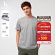 哈吉斯（HAZZYS）男女裝 夏季【情侶款】圓領(lǐng)上衣簡(jiǎn)約純色百搭短袖T恤 灰色GE -男款 L （175/96A 48） 男