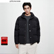 太平鳥(niǎo)男裝 立領(lǐng)羽絨服2025年冬季新款黑金防寒面包服男短款外套 黑色 第一批 L