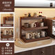詠幻杯架置物架桌面杯子收納架子餐桌茶杯咖啡杯水杯放置架 中古風(fēng)置物架三層30cm長(cháng)[進(jìn)口實(shí)木橡膠木]