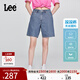 Lee涼涼褲25新品經(jīng)典五袋款設計輕薄天絲女百慕大牛仔短褲顯瘦潮 中藍色 26