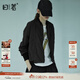 日著(zhù)（rizhuo）日著(zhù)原創(chuàng  )設計女裝2025秋新款城市輕戶(hù)外棒球服飛行員夾克短外套 黑色 L