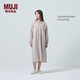 MUJIIDEE 女式 漢麻混平紋抽褶連衣裙女裝裙子25年夏季 GA34CC5S 淺米色 均碼 165/88A