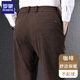 羅蒙（ROMON）燈芯絨休閑褲子男式秋冬季加絨加厚款商務(wù)高腰直筒條絨褲子 (秋冬款)咖啡 3XL (體重160-180斤)
