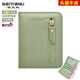 banyanu新款短款頭層牛皮小錢(qián)包女款真皮超薄多功能錢(qián)夾女拉鏈零錢(qián)包女 淺綠色（頭層牛皮-防盜刷）