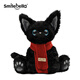 SMILE BELLA英國黑貓玩偶貓咪毛絨玩具娃娃抱枕德文貓公仔小貓玩偶生日禮物女 黑貓+紅色圍巾【袋裝】站高28cm
