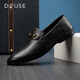 迪芙斯（D:FUSE）星期六旗下頭層牛皮男鞋商務(wù)鞋男樂(lè )福鞋子男宴會(huì )婚鞋  黑色   42