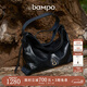 半坡飾族（bampo）中號綿綿包hobo托特包頭層牛皮大容量單肩斜挎包軟包元旦禮物 墨碳黑（中號升級拉鏈款）