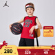 NIKE JORDAN 耐克AJ籃球服套裝23號球衣夏季兒童籃球背心+短褲2件套 正黑色 100 /52 【建議身高92-98cm】