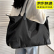 鉑吶苓短途旅行包女手提單肩大容量輕便攜通勤包出差行李待產(chǎn)收納行李袋 單肩包-大號黑色