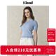 ELAND【繽紛棉棉冰】衣戀針織T恤女polo領(lǐng)含莫代爾短袖25夏季新款 淺藍色(51)L/Blue-B款F37R33 L /170