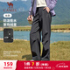 駱駝（CAMEL）加絨傘兵女褲寬松直筒戶(hù)外防潑水運動(dòng)褲 J25CA6L6017 幻影黑 M