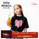 little MO&Co.涼感速干衣 little moco童裝25夏新款男女童小熊運動(dòng)短袖圓領(lǐng)t恤 黑色 160 160/76