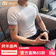 莫代爾男士夏季短袖T恤休閑緊身潮流修身半高領(lǐng)打底衫韓版彈力中領(lǐng)半袖 DT01圓白色 3XL (140-155斤)