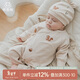 乖奇熊新生兒純棉連體衣春秋季睡衣和尚服嬰兒寶寶無(wú)骨哈衣爬行服