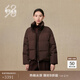鄂爾多斯1980含白鵝絨寬松女裝短款工裝羽絨服25秋冬新品 布朗尼 S 160/80A