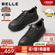 百麗男鞋時(shí)尚小黑白板鞋男士25新款冬商場(chǎng)款套腳休閑鞋D3MA6DM5 黑色 41 (255mm)