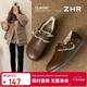 ZHR加絨勃肯鞋女冬季復古兩穿保暖棉鞋一腳蹬毛毛鞋 AF277B咖啡37