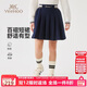 英氏（YEEHOO）女童裙子兒童半身裙中大童裝短裙學(xué)院風(fēng)運動(dòng)休閑秋裝 深藍 150