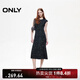 ONLY2025秋季新款復古做舊水洗彈力修身長(cháng)裙連衣裙女|125161018 H1Z黑色 M